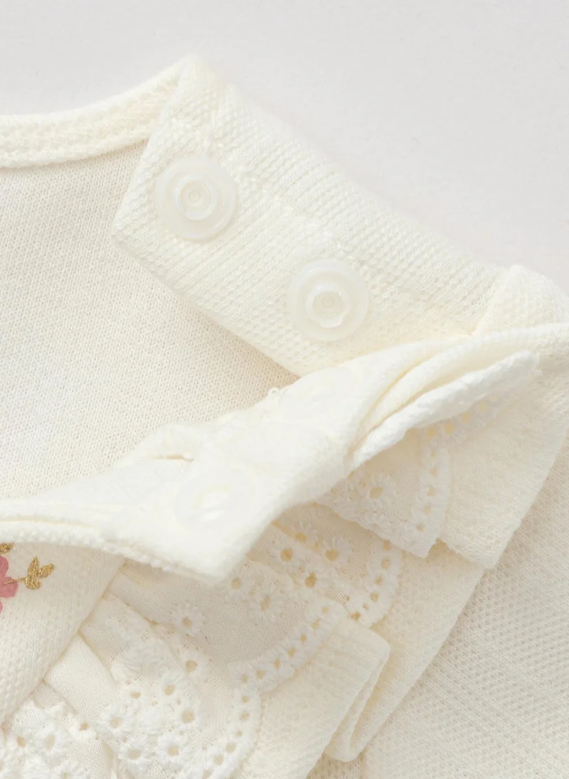 Balabala Off White Baby Girls Round v-neck long-sleeved T-shirt for Women | Best Price UAE